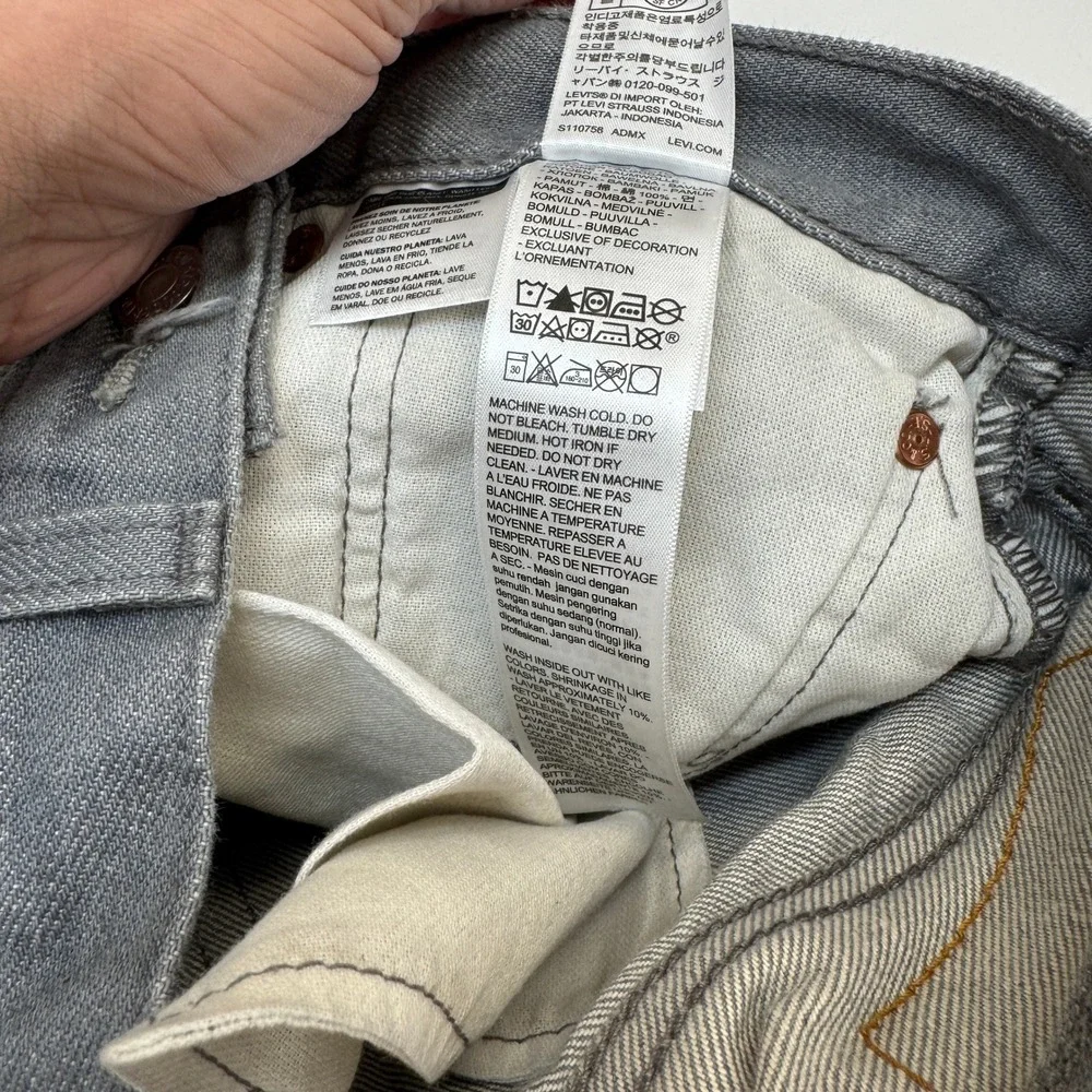 Levis Jeans Mens 32x29 Gray Original Fit 501 Vintage Streetwear